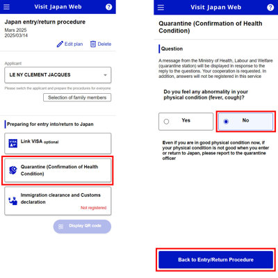 Formulaire de santé