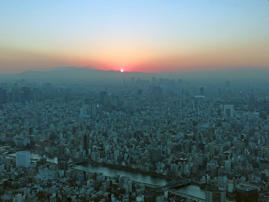 Coucher de soleil depuis la Tokyo Skytree