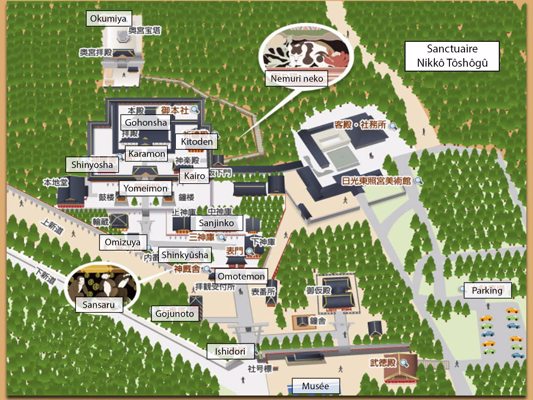 Plan du sanctuaire Nikkô Tôshôgû