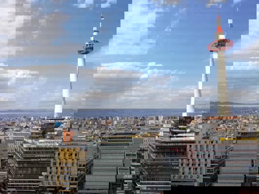 Panorama depuis le toit de la gare de Ky&ocirc;to