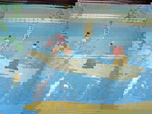 Estampe présentant l'histoire de Sensô-ji