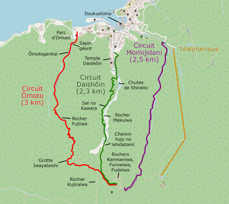Circuits avec leurs points d'intérêts