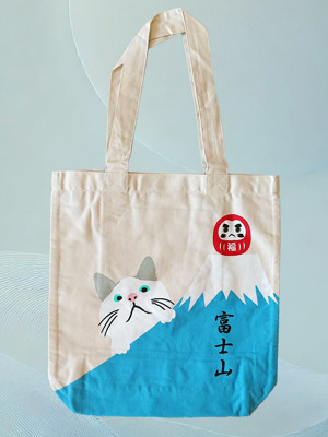 Tote Bag Japonais : Mont Fuji et Chat